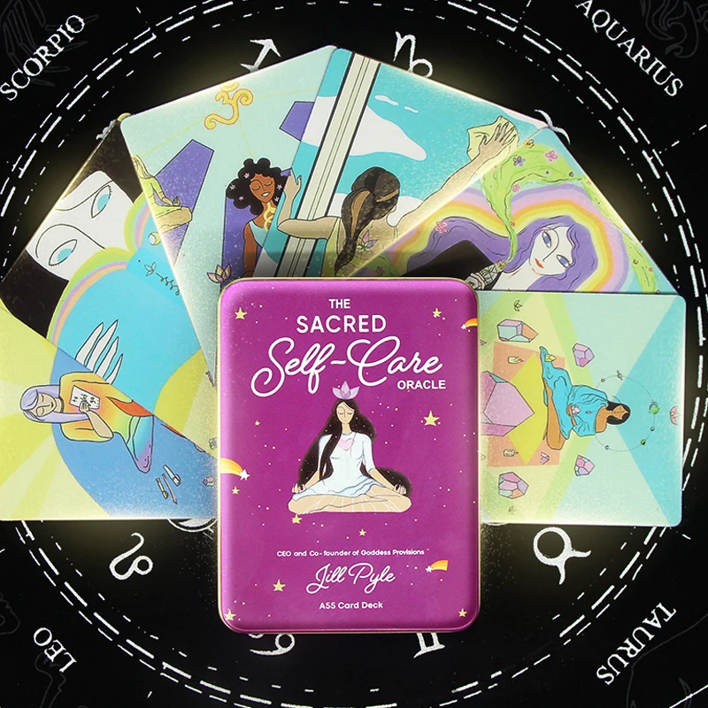 

2023 Hot Sale New Design High Quality Creative Iron Box Tarot Gold -plated Process Deck Cards Playing Family Friend Game