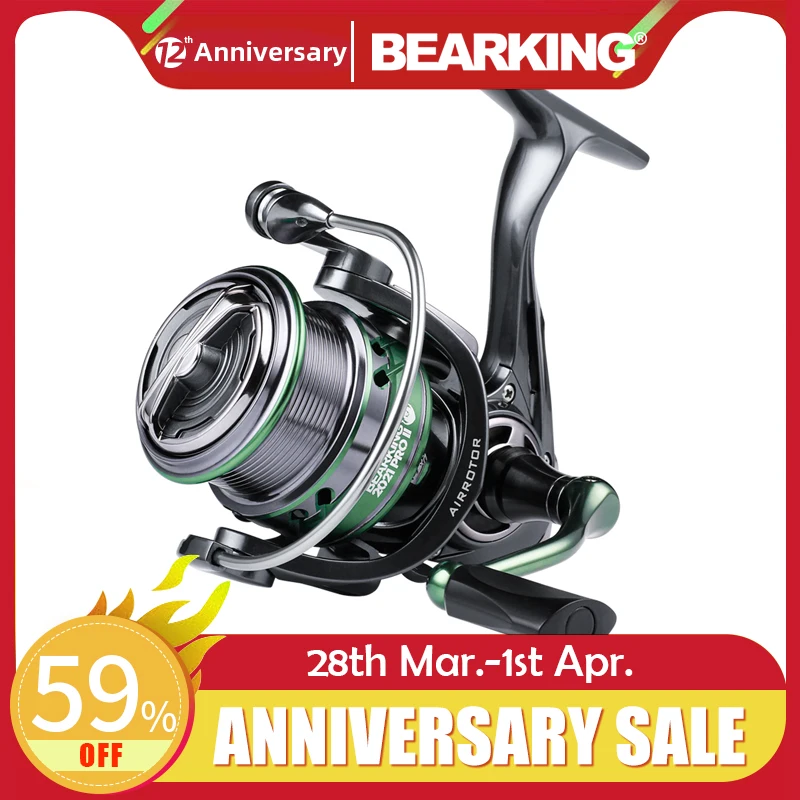 

BEARKING Brand HJ series 7BB Stainless steel bearing 6.2:1 Fishing Reel Drag System 17lbs Max Power Spinning Wheel Fishing Coil