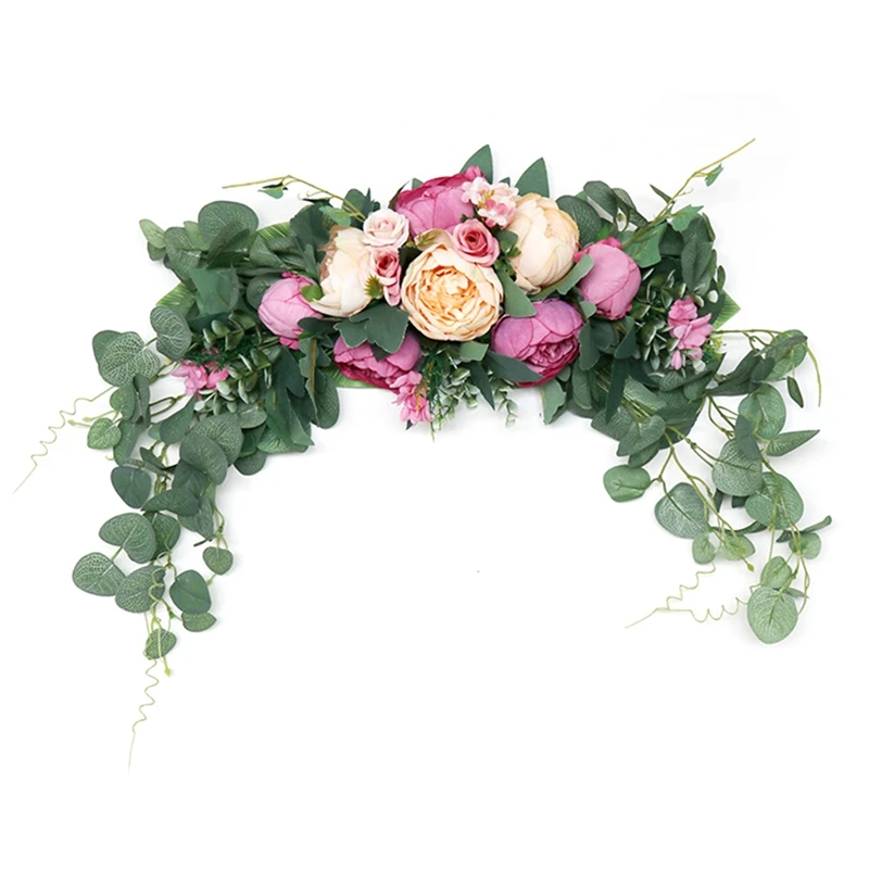 

Artificial Wreath Door Threshold Flowers DIY Wedding Home Living Room Party Wall Decor Garland Gift Rose Peony