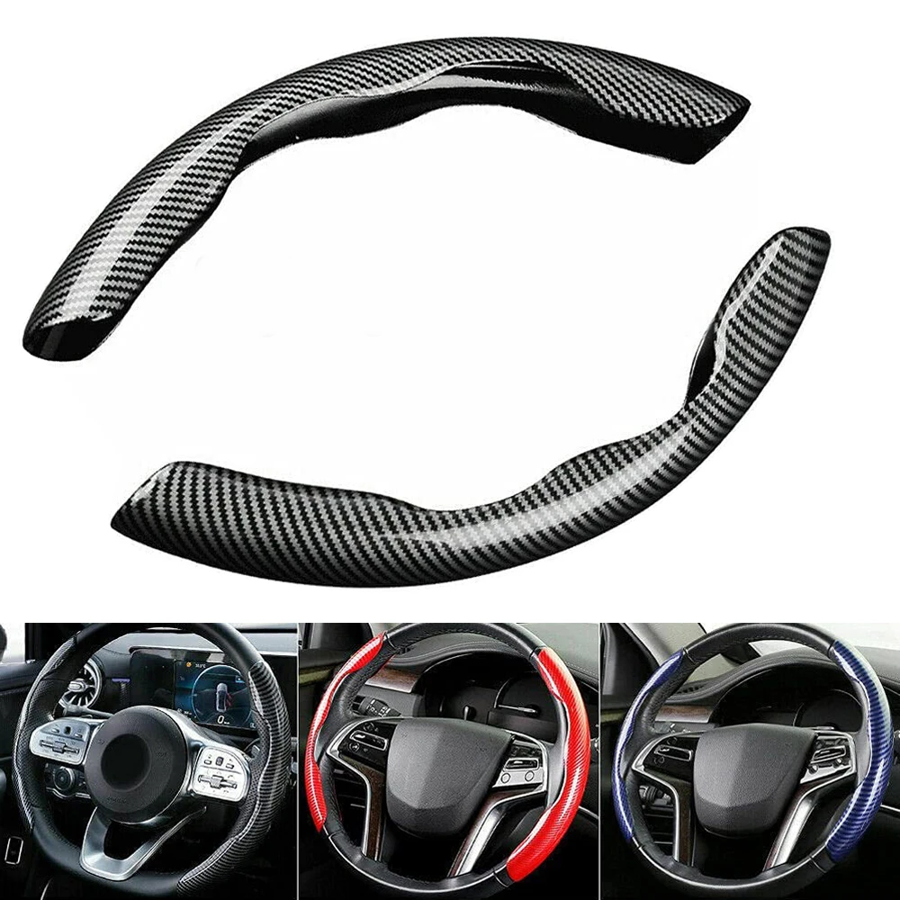 

2022 чехол рулевого колеса автомобиля 38 см 15 дюймов углеродное черное волокно силиконовый усилитель рулевого колеса противоскользящие автомобильные аксессуары
