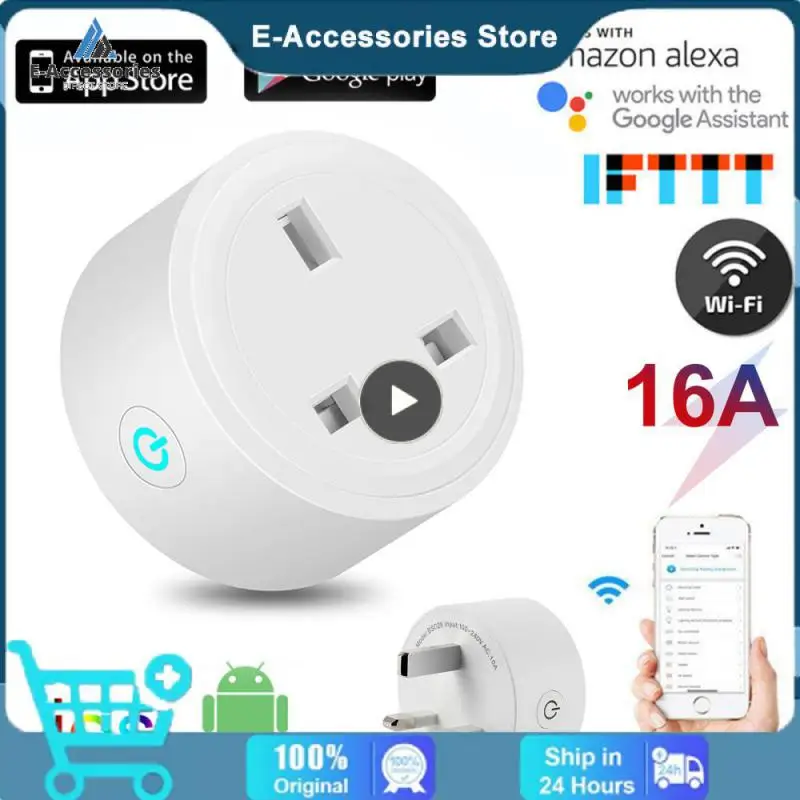 

Works With Alexa Google Home Smart Plug Outlet Voice Control Timing Function Smart Timer Plug Tuya Wifi Power Monitor 16a 16a Uk