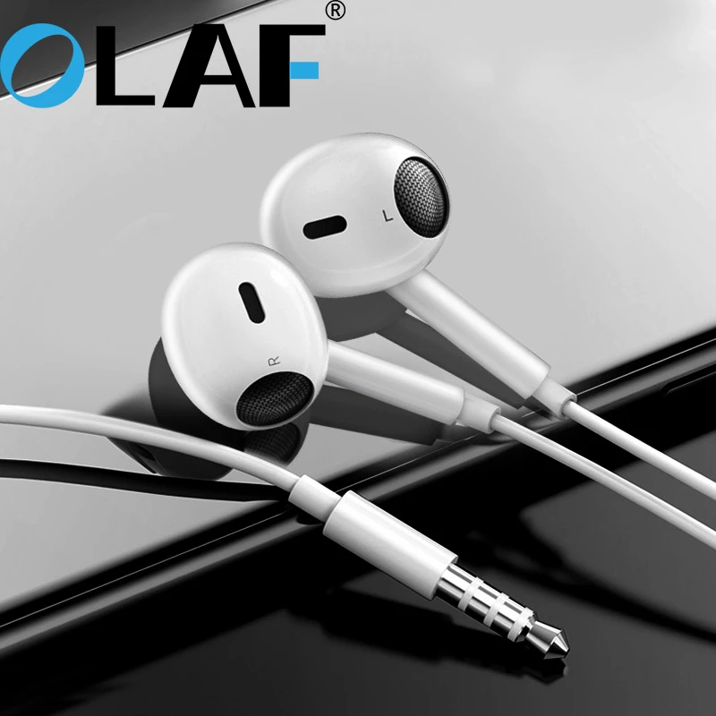 

Проводные наушники Olaf 3,5 мм, наушники-вкладыши с микрофоном для телефонов Huawei, Samsung, Xiaomi S6, Универсальные наушники-вкладыши