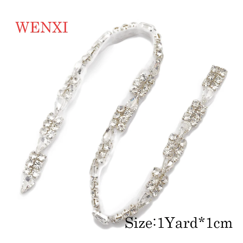 WENXI 5 ярдов свадебное платье Блестящие кристаллы Аппликация аксессуары отделка