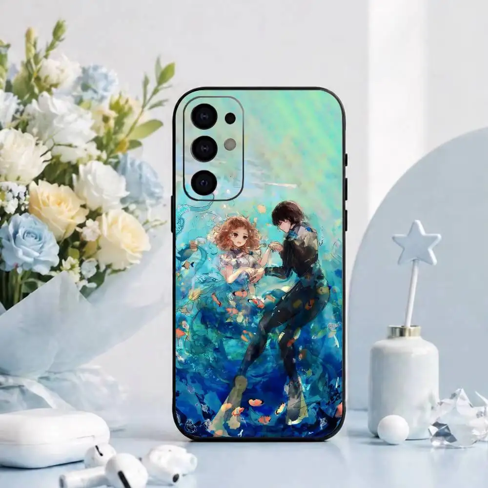 Фото Аниме «Джей-Джози, тигр и рыба» Мягкий силиконовый чехол для Samsung S26, S24, S21, S22, S23, S30, Ultra, Plus, FE, Lite - черный №2