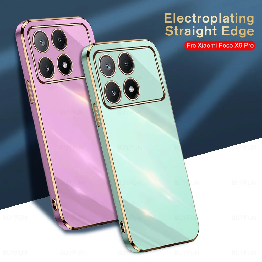 Чехол для телефона Xiaomi Poco X6 Pro с 5G покрытием и прямым краем xiomi poko X 6 6pro poxox6 X6Pro PocoX6