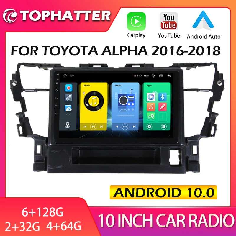 

Автомагнитола 2DIN на Android 10, 9 дюймов, GPS-навигация, мультимедийный видеоплеер для Toyota Alphard 2016-2018, автомобильный стереоприемник