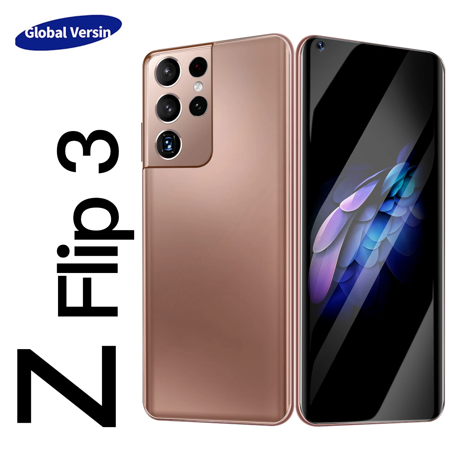 

NEW Global Version Z Flip3 Smartphones 16GB 1TB Full Screen Mobile Phone 7.3Inch HD Cellphone 24+48MP Camera 6800mAh Android10