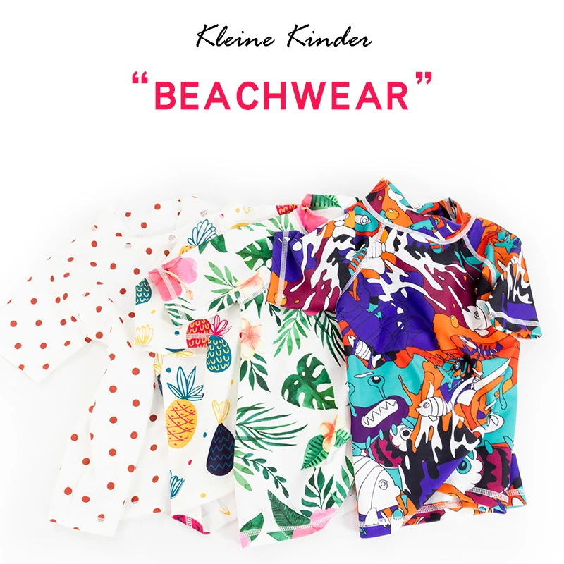 Swimsuit Boy Girl Swiming T Shirt Short Sleeve Children's Rashguard Baby Toddler Kids Bathing Suit Summer Beach Anti-UV Swimwear