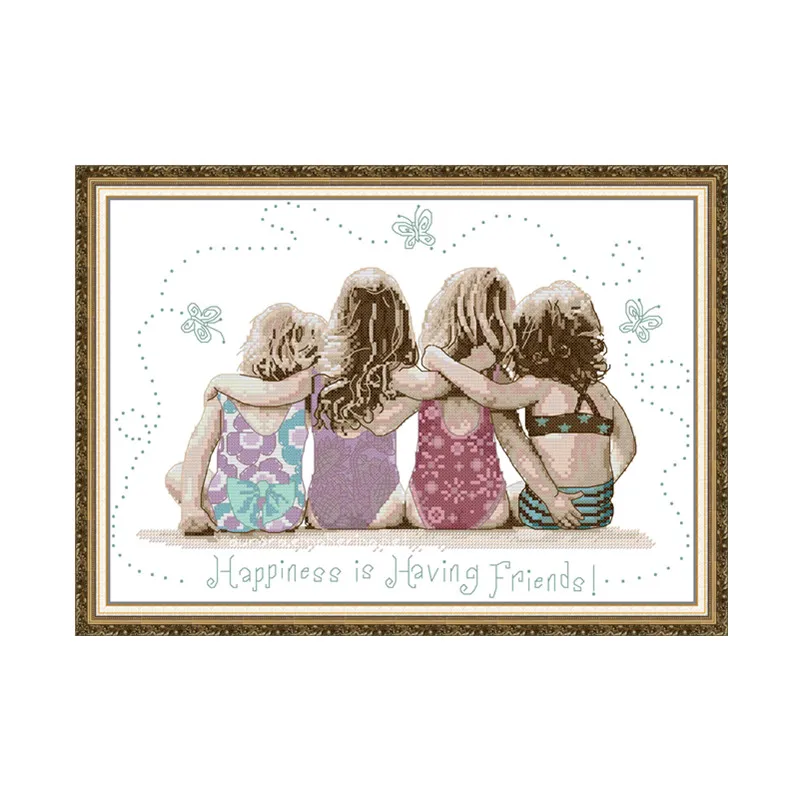 

Friendly cross stitch kit 18ct 14ct 11ct count printed embroidery DIY handmade needlework craft