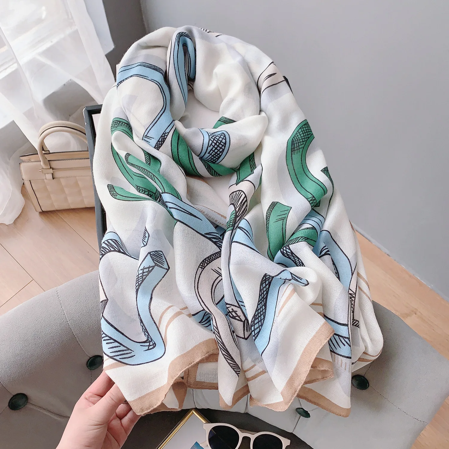 

Spring New Soft Cotton Scarves Women Fashion Gauze Scarf Warm Scarf Shawl Beach Towel 2 Colors Available Free Shipping