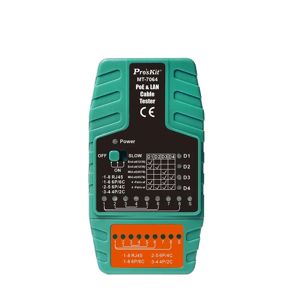 

Тестер кабеля Pro'sKit MT-7064 PoE и LAN