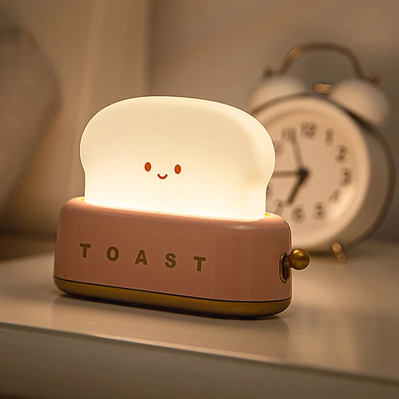

Led Cute Bread Machine Light USB Charging Dimming Atmosphere Light Children Baby Timed Sleep Bedside Table Lamp