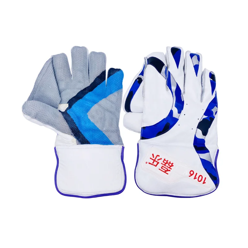 Cricket Wicket Keepers Gloves 1016 Leather Professional Competition Level Octopus Sucker Technology Finger Chamber Protection