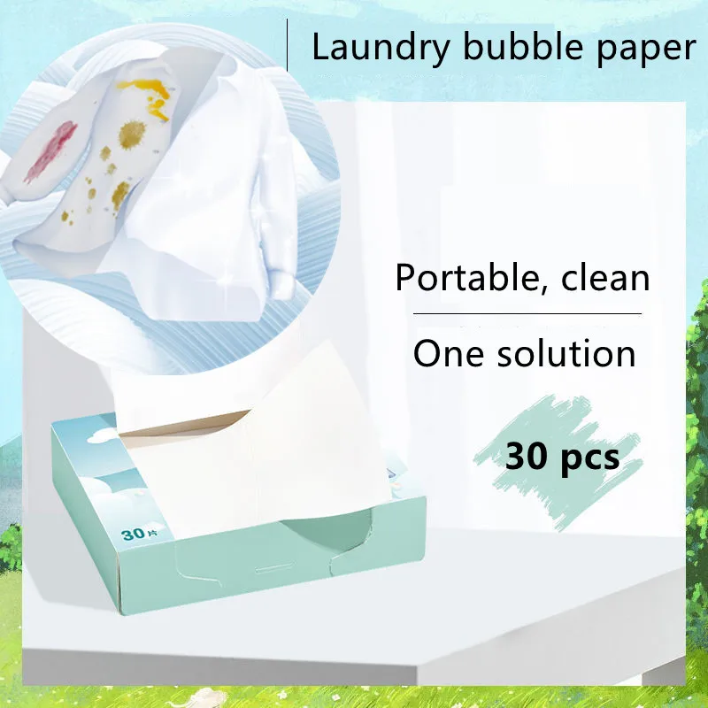 

30 Sheets Eco-Friendly Fragrance Cleaning Laundry Tablets Wash Discs Washing Powder Soap Softener Detergent Clothes Bra Washer