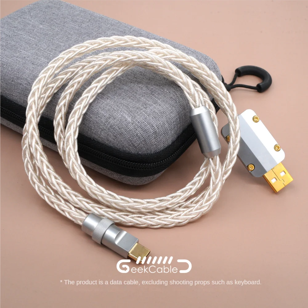 GeekCable ручная механическая клавиатура по индивидуальному заказу, линия передачи данных, 6 мм аудио, однокристальный медный провод, 150 см