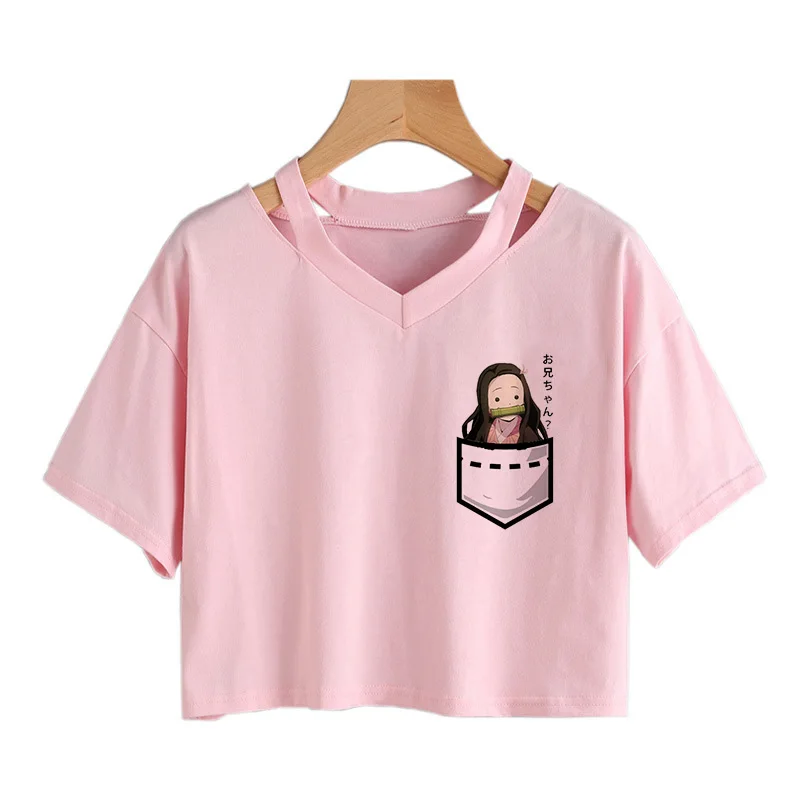 Футболка женская с изображением рассекающего демонов милая графическая рубашка