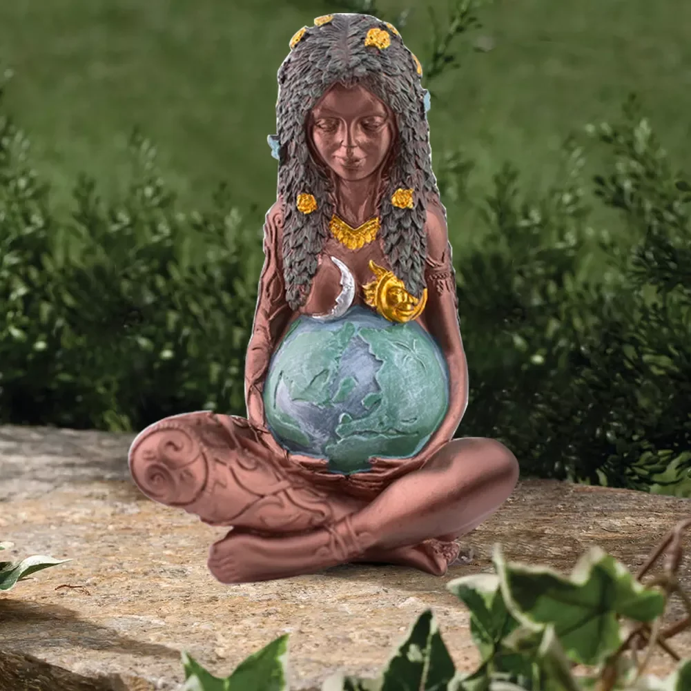 

NEW2022 Ghia Mother Earth Statue Resin Mother Goddess Resin Figurine Garden Outdoor Sculpture Crafts Home Mama Earth 3D Art Deco