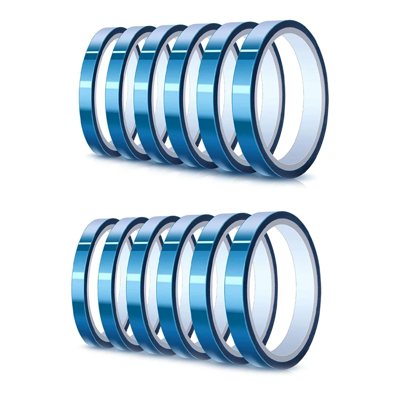 

12 Rolls Of High Temperature Adhesive Tape,Thermal Vinyl Pressing Tape,Heat-Resistant Sublimation,For Thermal Transfer B