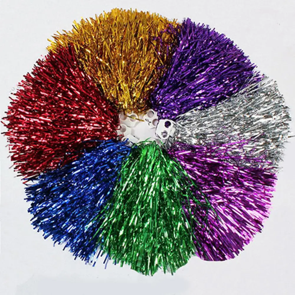 

1Pc Metallic Cheerleader Cheer Cheerleading Dance Party Team Match Sports Pom Poms Flower Ball for Football Basketball Match