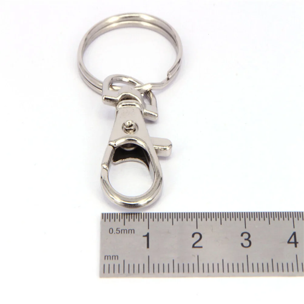 10pcs Metal Swivel Lobster Keychain Car Keyring Clasp Clip Trigger Buckle Snap Hook with Split Ring