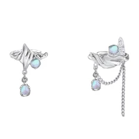 masw original design asymmetrical earcuff earrings geometric metal silver plated bead dangle earclip earrings for women jewelry