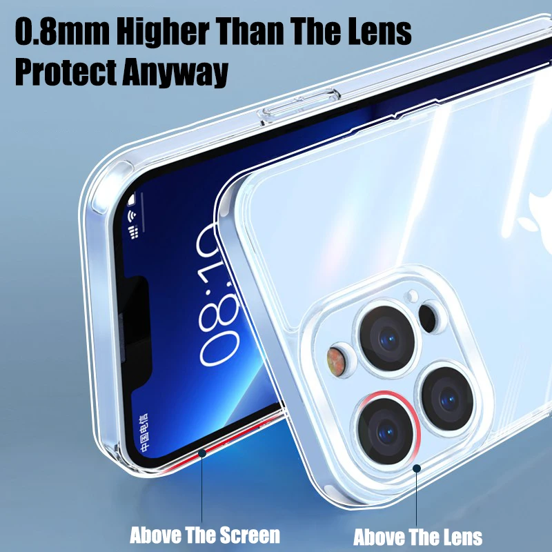 Прозрачный защитный чехол для камеры iPhone 13 12 11 Pro XS Max XR X мягкий силиконовый из ТПУ