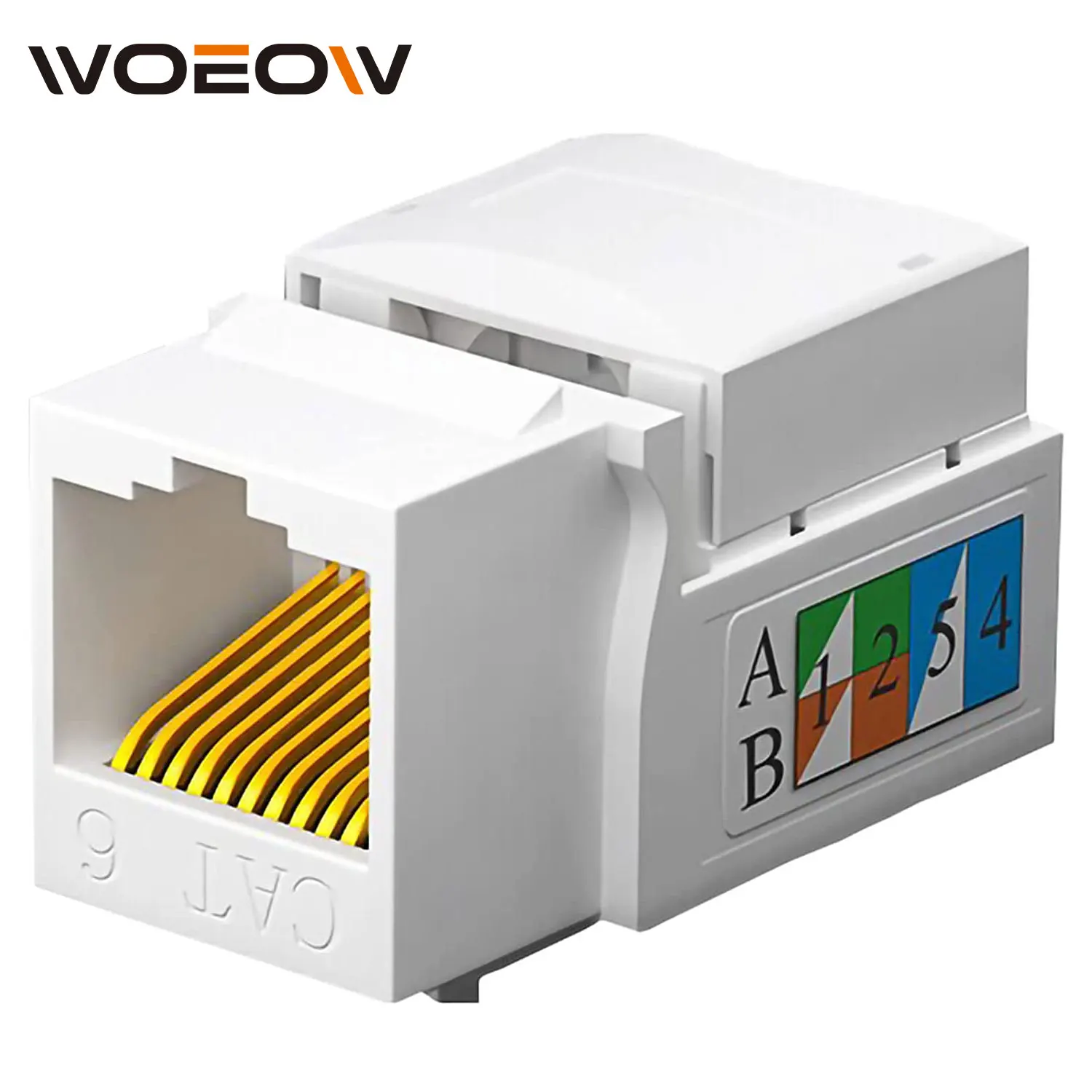 WoeoW Cat5e Cat6 Keystone Jack, RJ45 Keystone Jack, Cat6 Сетевой соединитель, Cat5/5e/6 Ethernet Wall Jack, белый