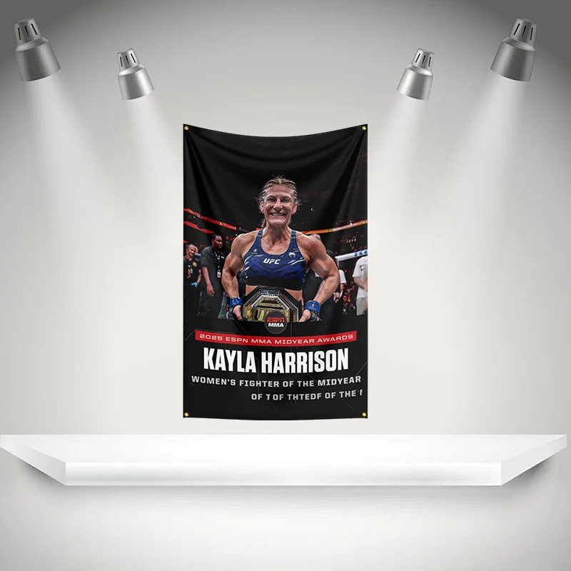 Фото Флаг-баннер K-Kayla Harrison 3x5 футов с латунными люверсами, HD-печать, гобелен, для выставок, для фанатов бокса, декор для гаража №4