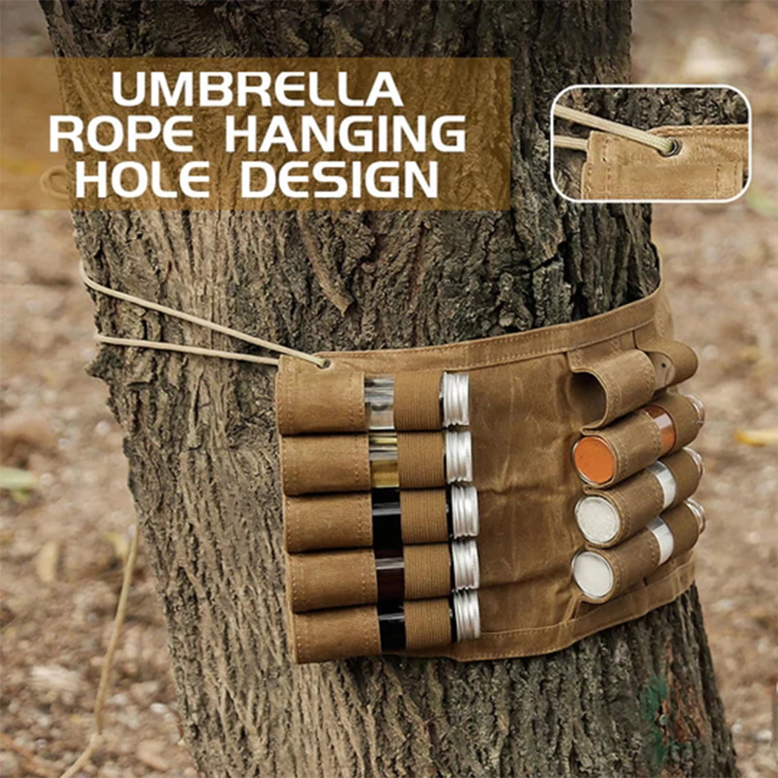 

Seasoning Storage Bag with 9 Holes Design Condiment Container Set for Outdoor for BBQ Picnic Easy to Carry Durable