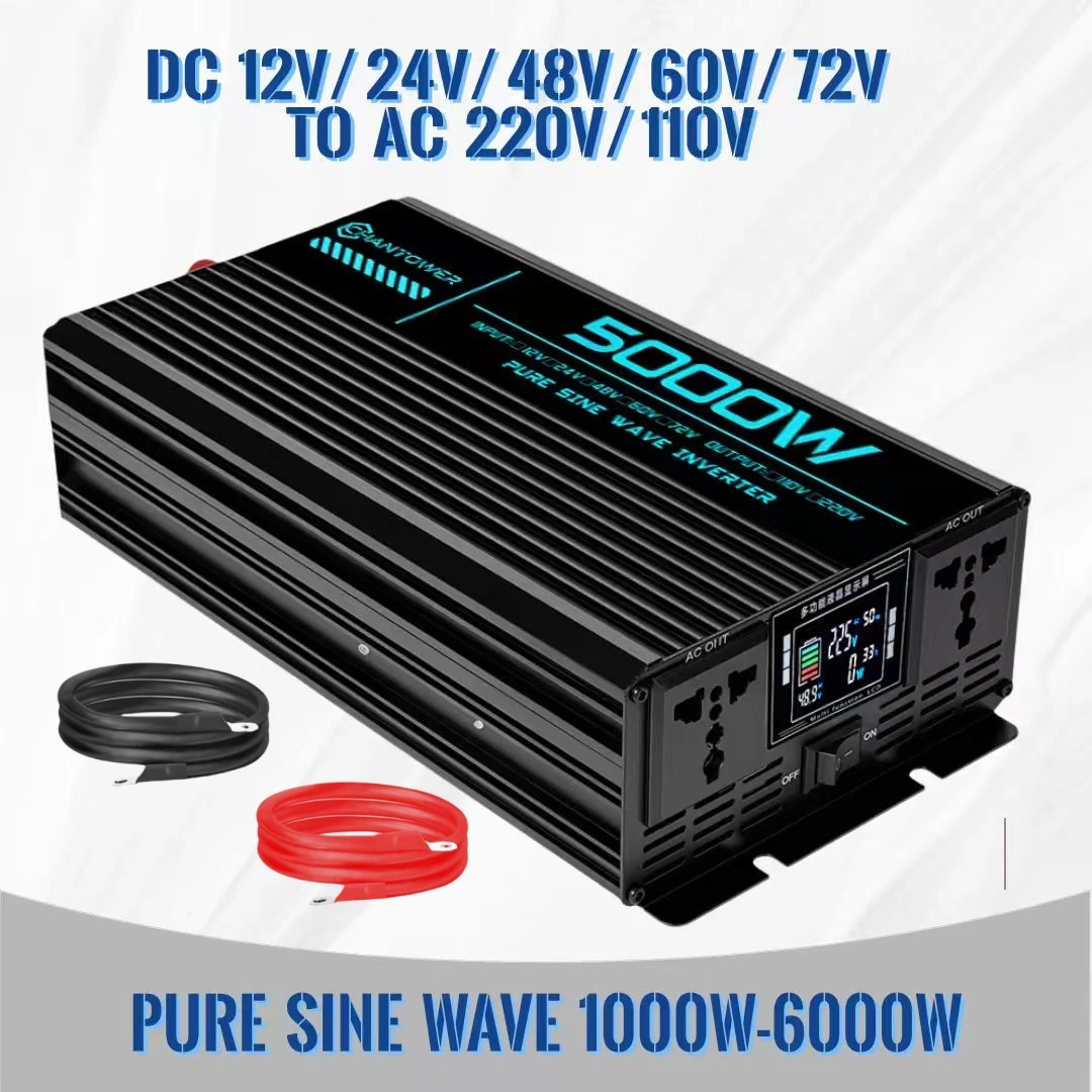 Pure Sine Wave Inverter DC 12V/24V/48V/60V/72V To AC 220V/110V 1000W 2000W 3000W 4000W 5000W Power Converter Car Solar Inverter