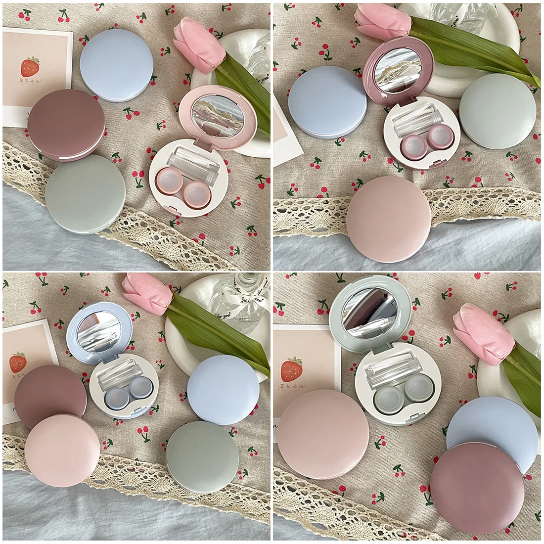 

Pure Color Plastic Contact Lens Case Female Compact And Simple Portable Contact Lenses Myopia Companion Box Storage Box