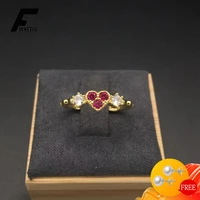 trendy ring 925 silver jewelry for women wedding engagement party heart shape zircon gemstone finger rings accessories wholesale