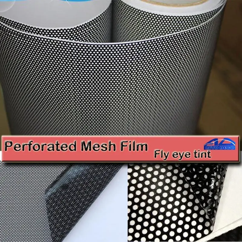 

Black One Way Vision Fly Eye Tint Perforated Mesh Film Car tint Window Tint Car wrap film sticker Motorcycle Scooter Decals