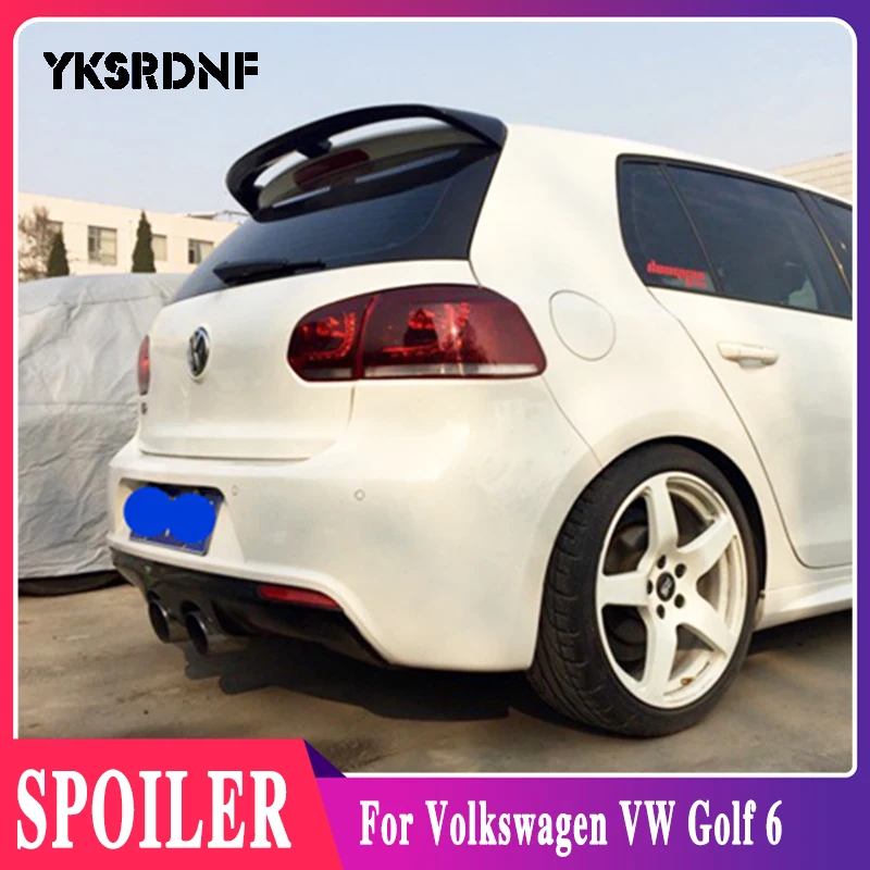

YKSRDNF For Volkswagen VW Golf 6 2010 2011 2012 2013 ABS Plastic Rear Trunk Wing Lip Spoiler Car Accessories