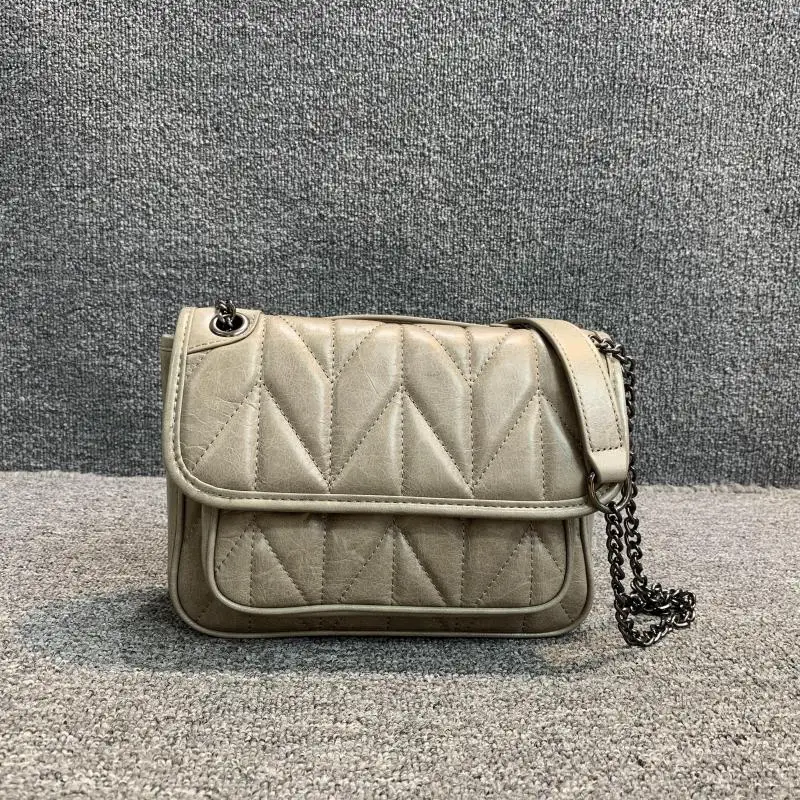 

Genuine Leather Women's Bag Summer All-Matching Fresh Chain Shoulder Underarm Top Layer Cowhide Trendy Small Square Bag