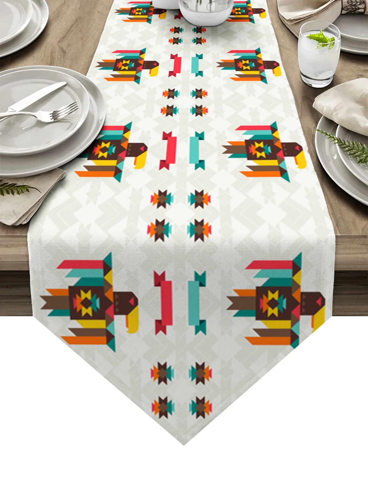 

Geometry Rectangle Triangle Table Runner Modern Birthday Party Tablecloth Wedding Table Decoration Placemat