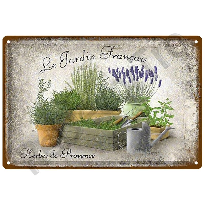 

Металлический знак "Правила сада", цветы