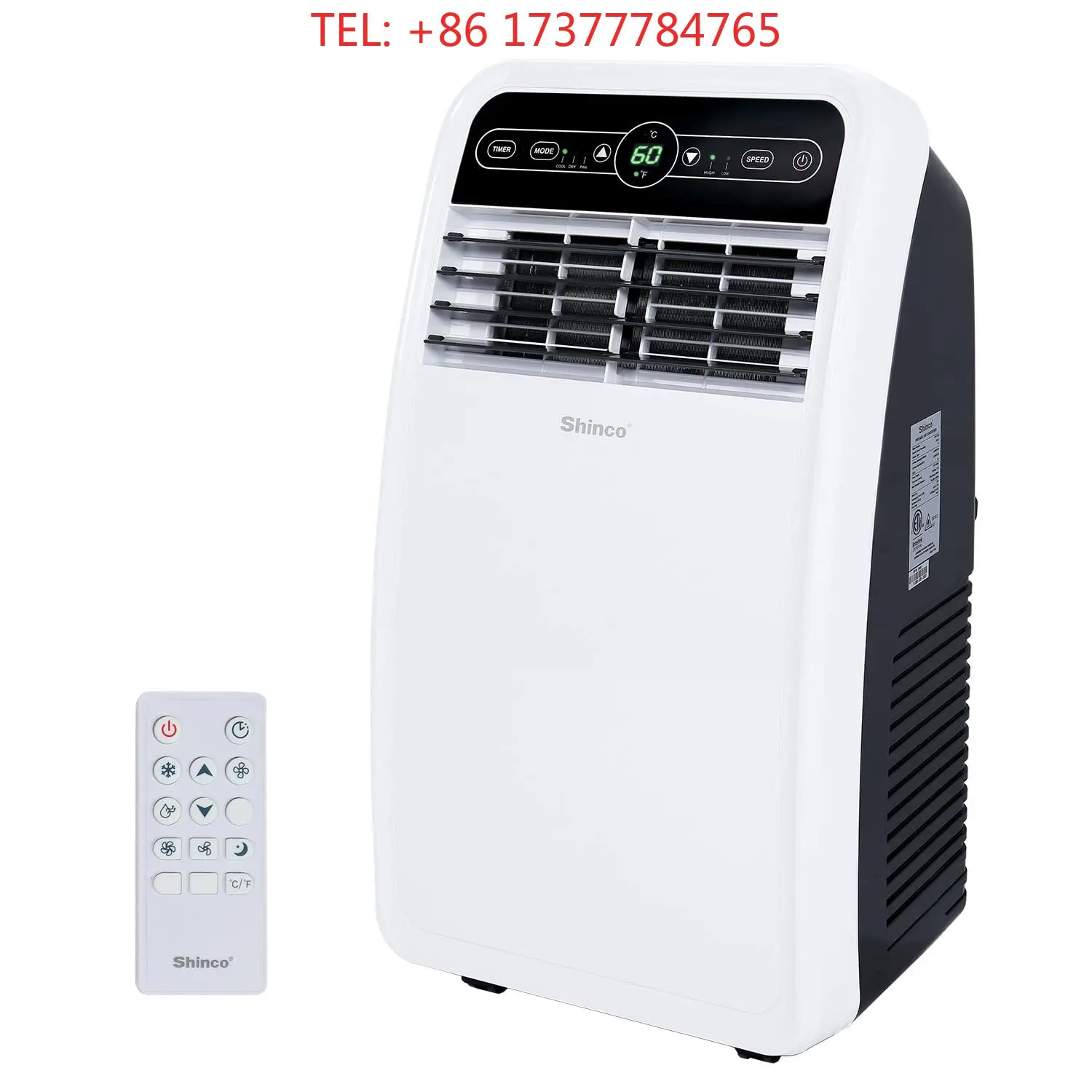 Фото Портативный кондиционер Shinco мощностью 8 000 BTU, с функциями охлаждения, осушения и вентиляции, для помещений площадью до 350 кв. футов. №2