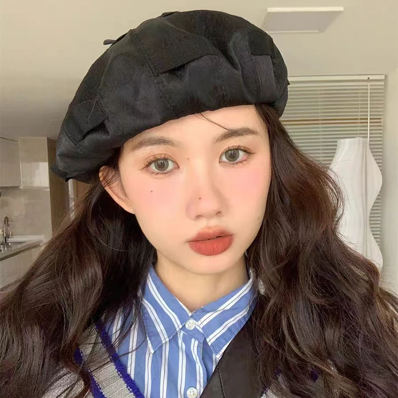 

Ins Sweet Cloud Berets for Women Japanese Spring and Summer Big Head Retro Painter Cap Showing Face Small Literary Beret Hats