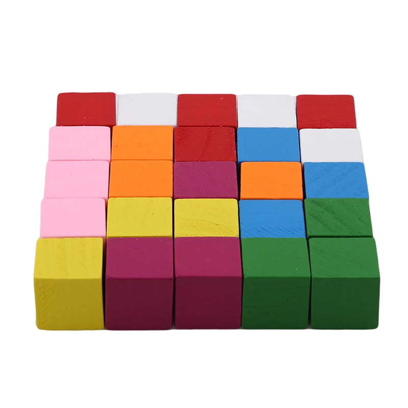 

Разноцветные деревянные кубические блоки Монтессори, Яркий блок для сборки ранних фотографий для детей