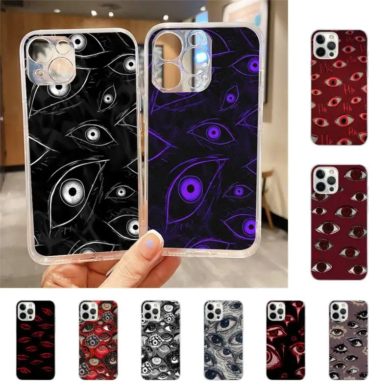 

Scary Face Eyes Smiley Phone Case For Iphone 7 8 Plus X Xr Xs 11 12 13 Se2020 Mini Mobile Iphones 14 Pro Max Case