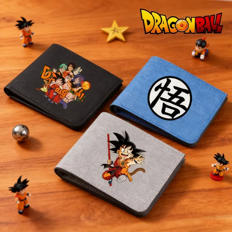 Фото Мужские кошельки Dragon Ball, модные зажимы для денег в стиле аниме с героями мультфильмов, держатель для кредитных карт в стиле хип-хоп для мальчиков, портативный карман-клатч, подарки на день рождения №1