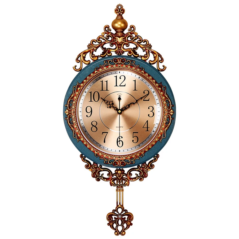 Home Decor Modern Pendulum Wall Clock Vintage Round Wall Clock Quartz Silent Metal Wall Clock Nordic Design