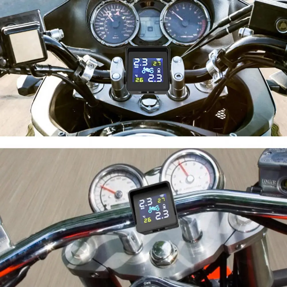 

Convenient Professional External Sensor Tire Pressure Monitor Stable Tire Pressure Detector LCD Screen for Motorbike