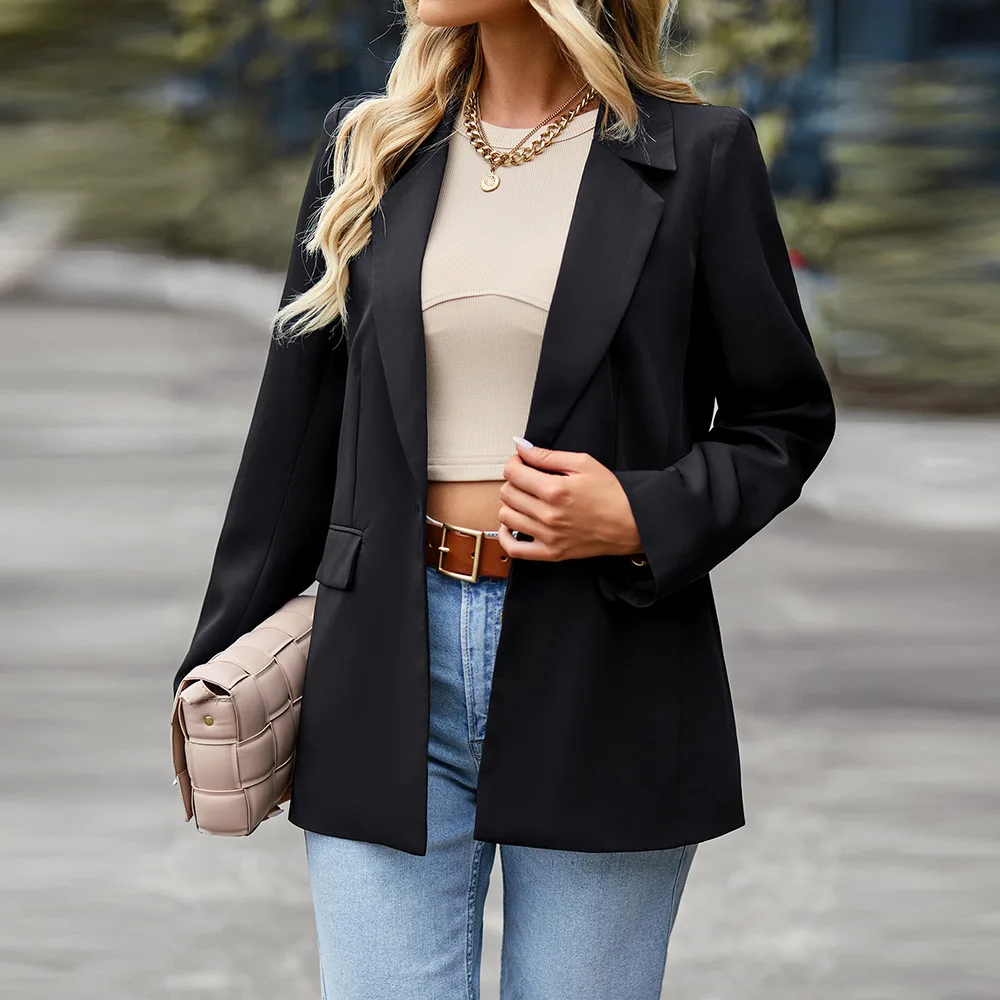 Suit Jacket Blazers for Women Autumn Winter Casual 2023 Basics Long Sleeve Professional Office Lady Fashion Formal Blazer Female