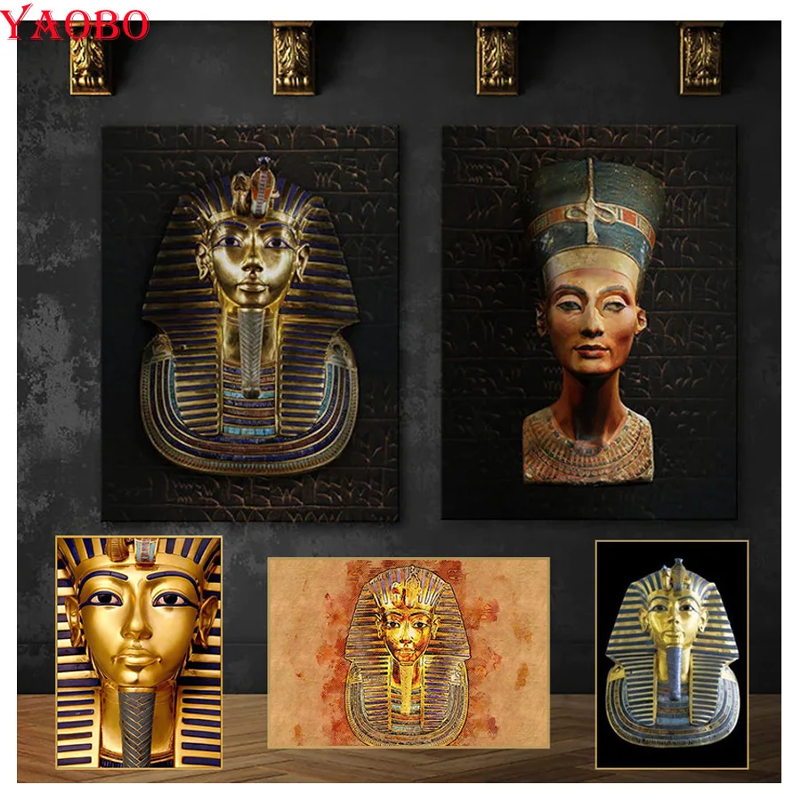 

Full Square/Round Drill 5D DIY Diamond Painting Pharaoh King & Queen 3D Embroidery Beads Cross Stitch Ancient Egypt Statue