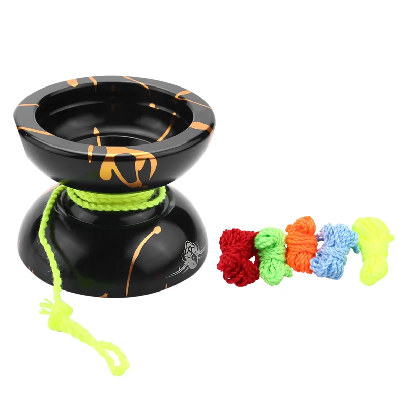 Фото 3 профессиональных йо-йо из алюминиевого сплава Magicyoyo N11, неотзывчивый мяч йо-йо (черный, золотой), сумка, перчатка, 5 струн №1