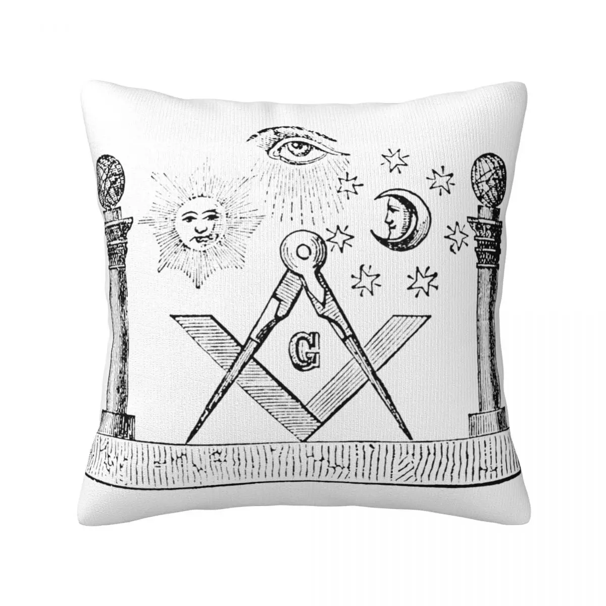 

Masonic Symbols Pillow Case SYMBOLS OF MASONRY Luxury Polyester Pillowcase Car Zipper Spring Cover