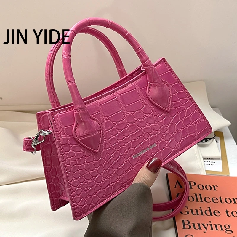 

JIN YIDE Women Alligator Crocodile Pattern Leather Handbag Brand Designer Yellow Shoulder Bags Crossbody Bag Totes Clutch Bolsa