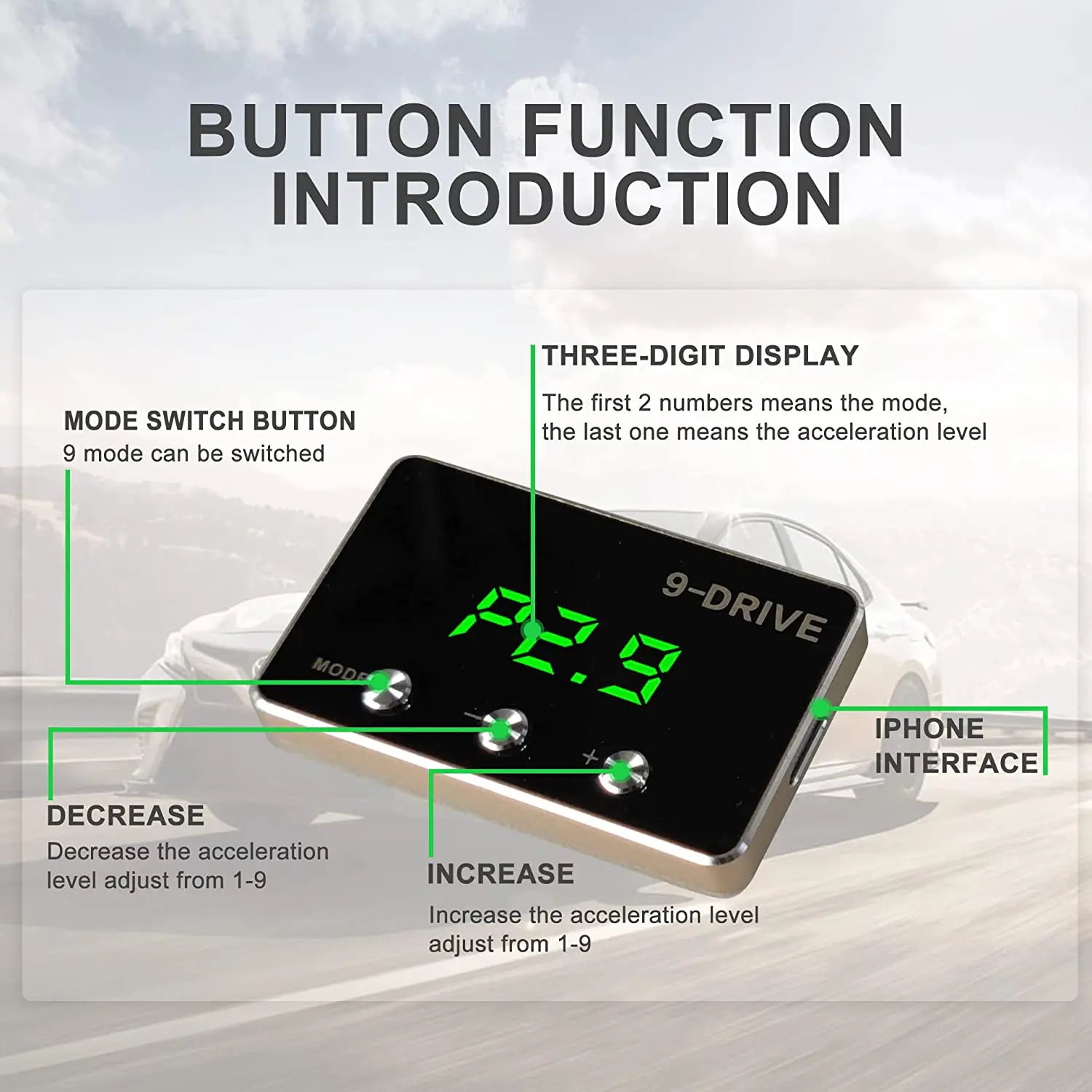 Контроллер реакции дроссельной заслонки 9 режимов привода умный электронный